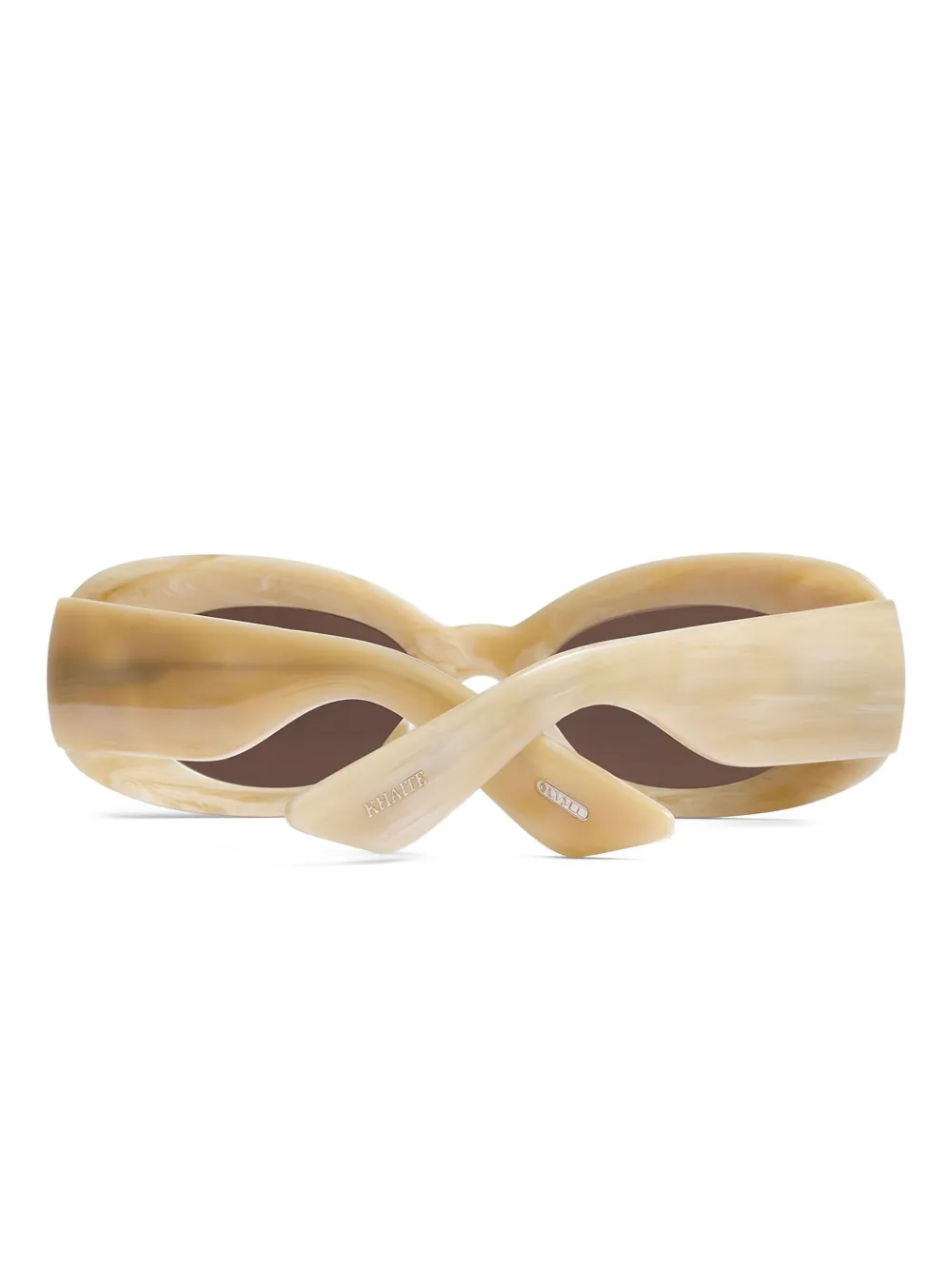 KHAITE Zonnebril met ovalen montuur Beige