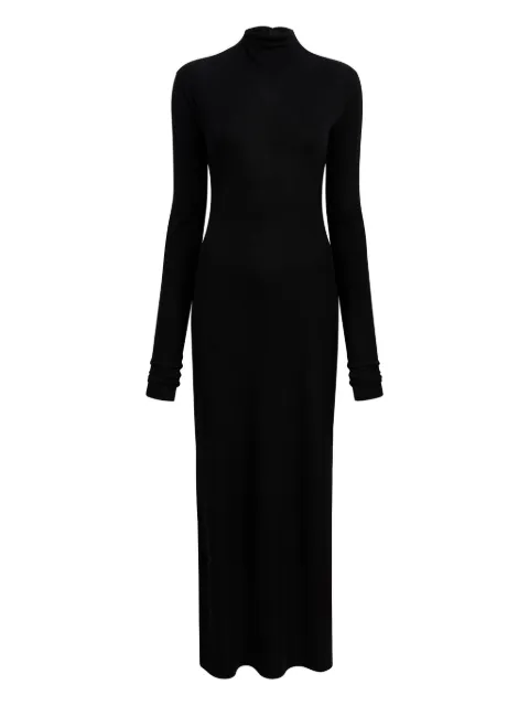 KHAITE vestido largo manga larga con cuello falso