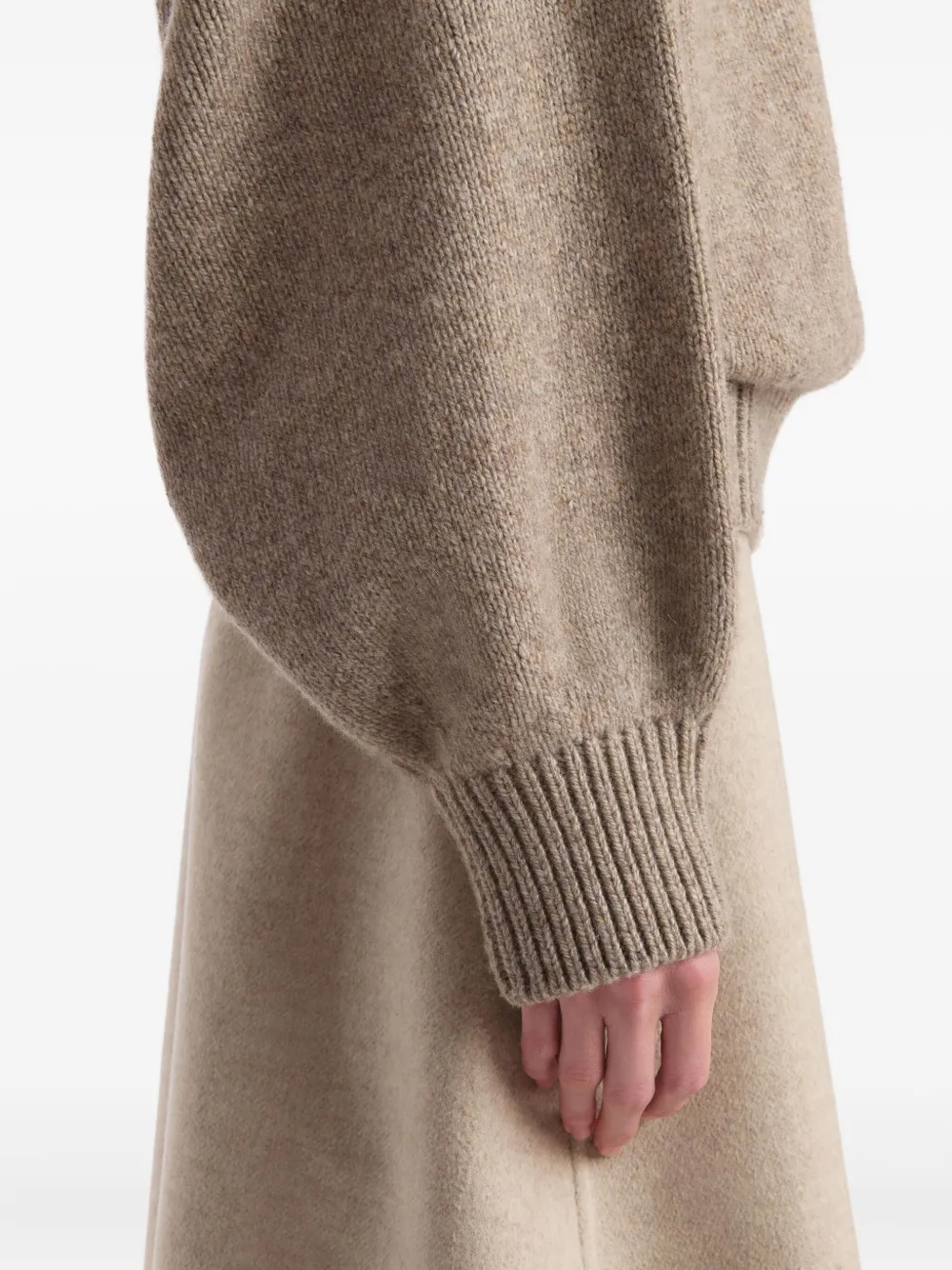 Khaite Willem Oversize Cashmere Turtleneck Sweater In Brown