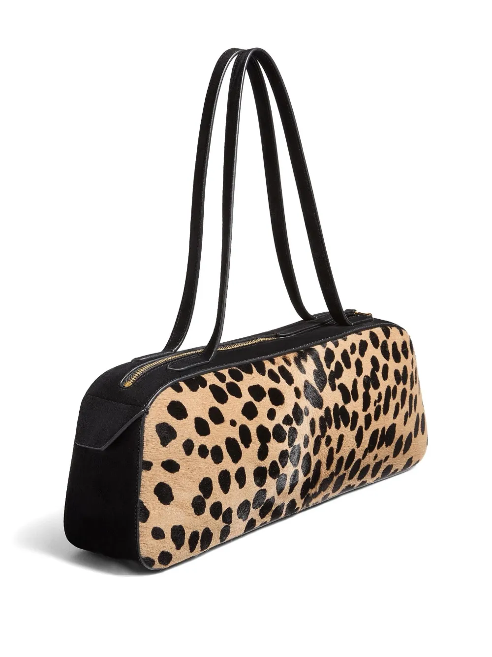 Khaite Simona Animal-print Zip Shoulder Bag In Brown