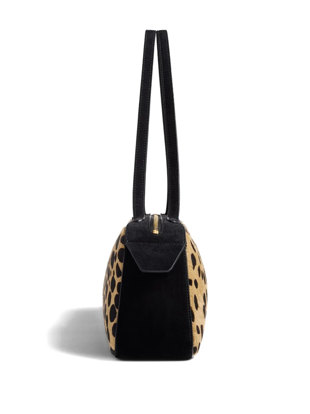 Khaite Simona Animal-print Zip Shoulder Bag In Brown