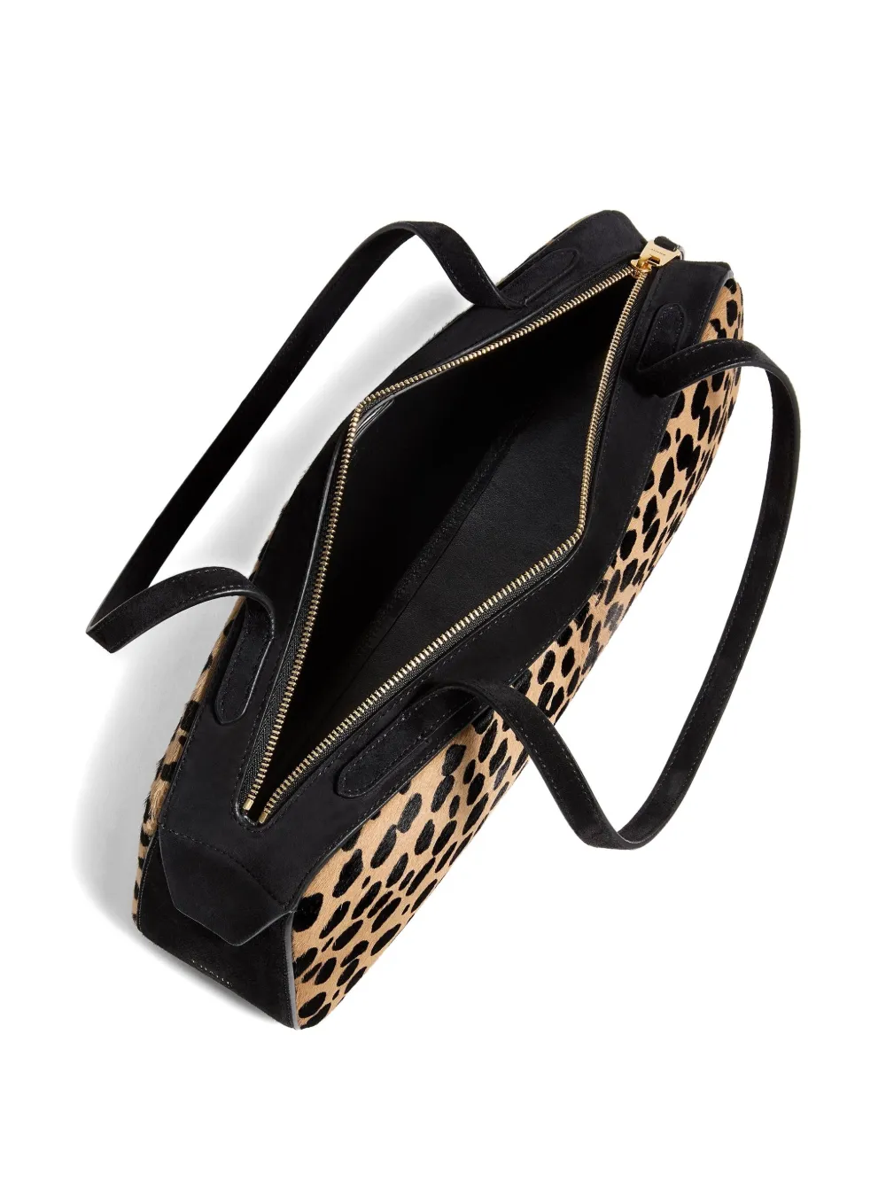 Khaite Simona Animal-print Zip Shoulder Bag In Brown