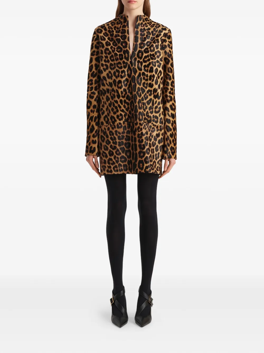 Khaite Leopard-print Mini Dress In Animal Print