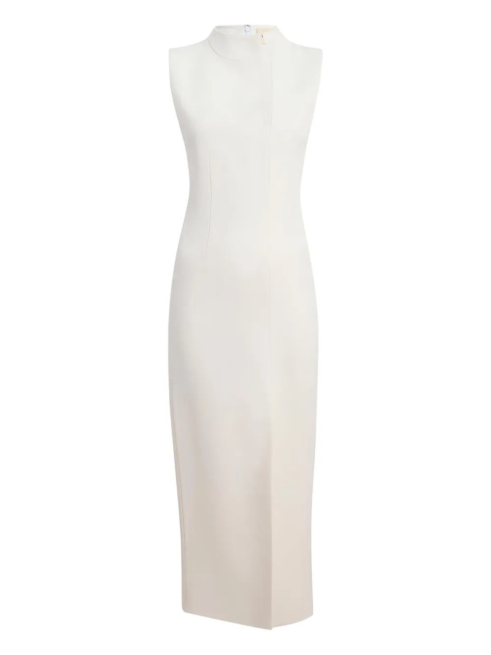Khaite Lowen High-neck Slit Midi Dress In White