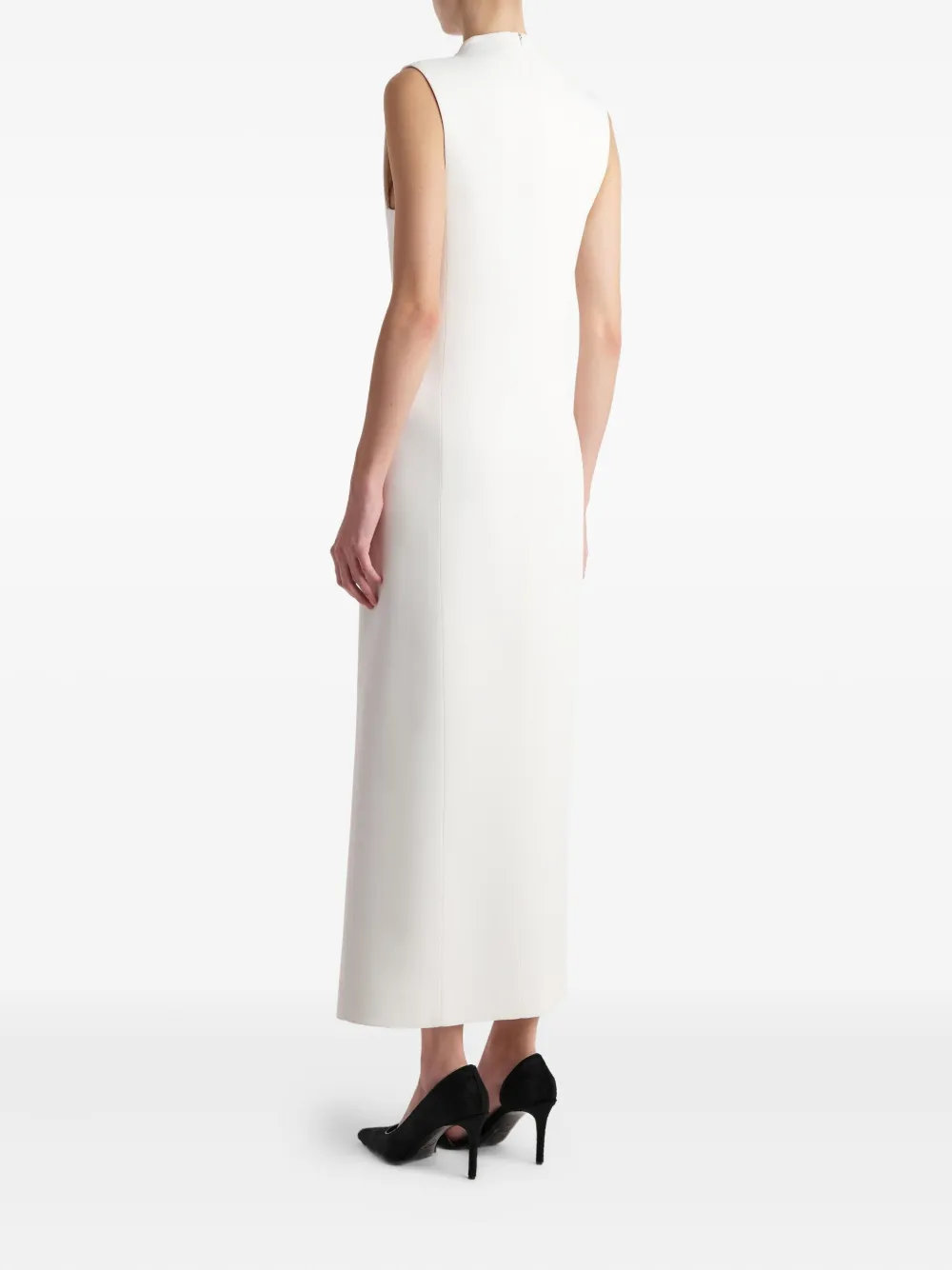 Khaite Lowen High-neck Slit Midi Dress In White