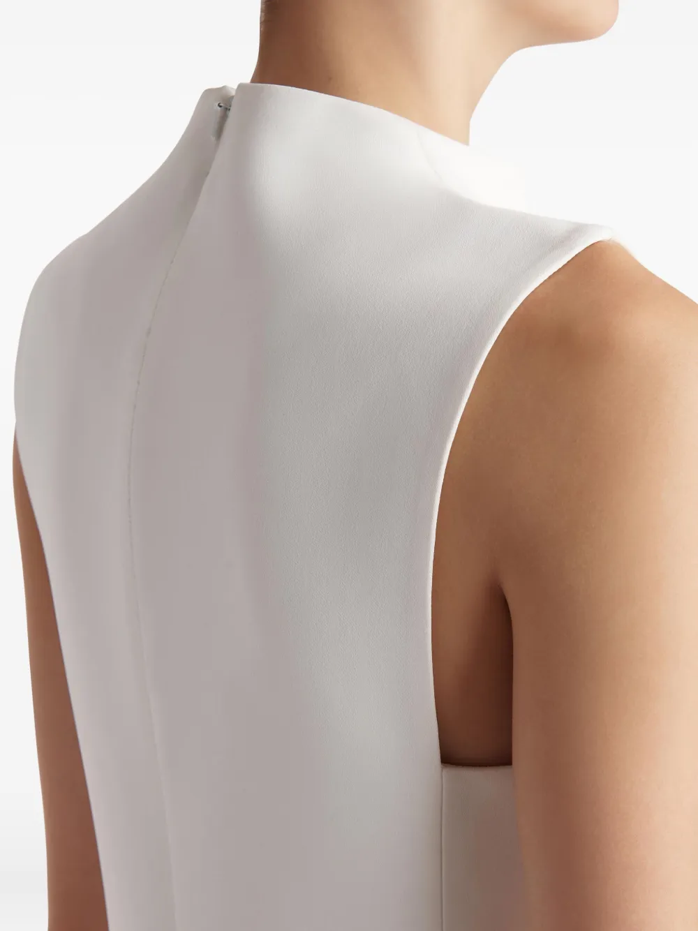 Khaite Lowen High-neck Slit Midi Dress In White