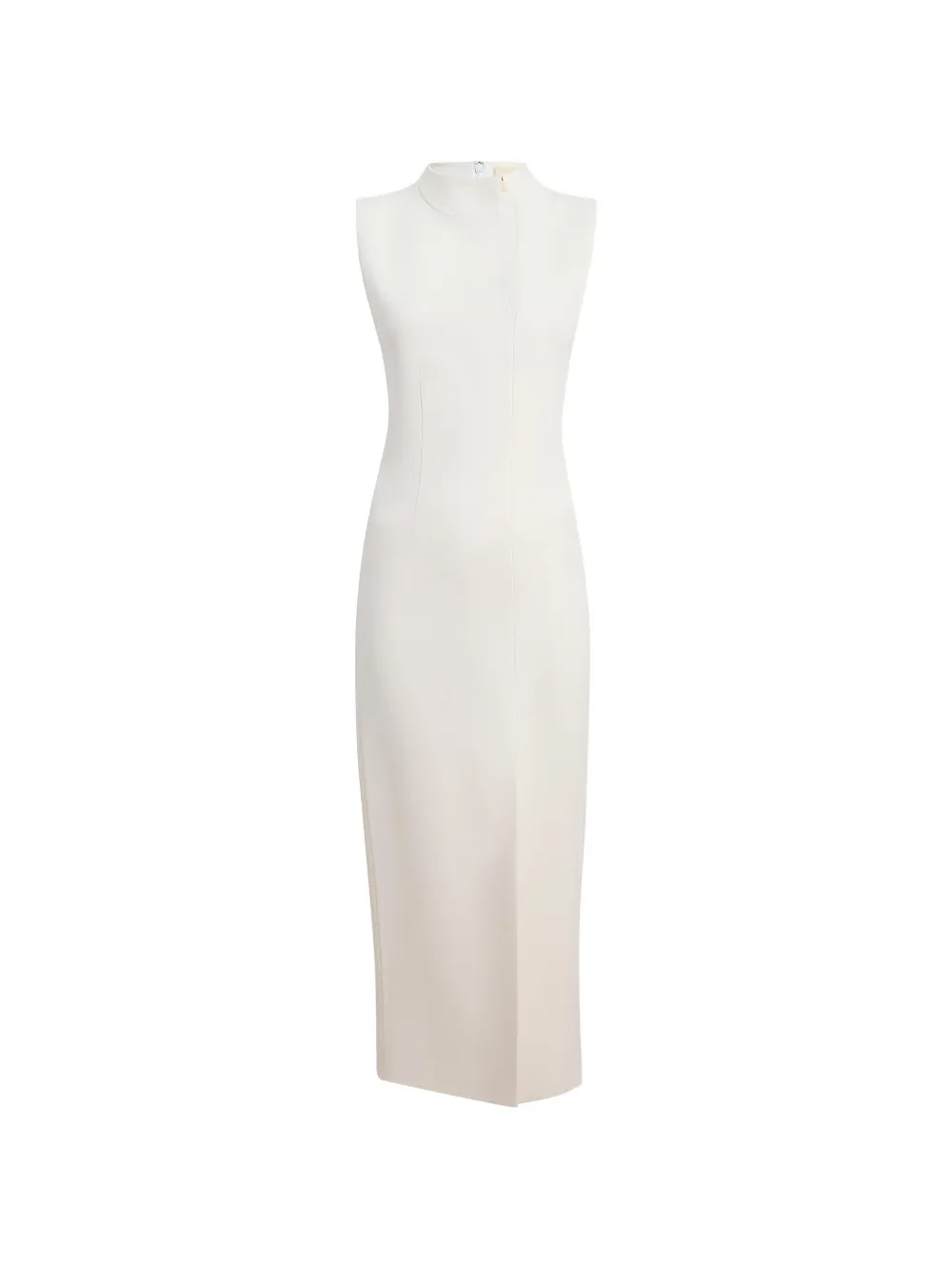 KHAITE Lowen midi-jurk met hoge hals en split Beige