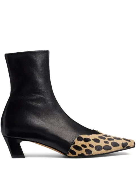 KHAITE 40mm  Nevada hyena-print square toe boots