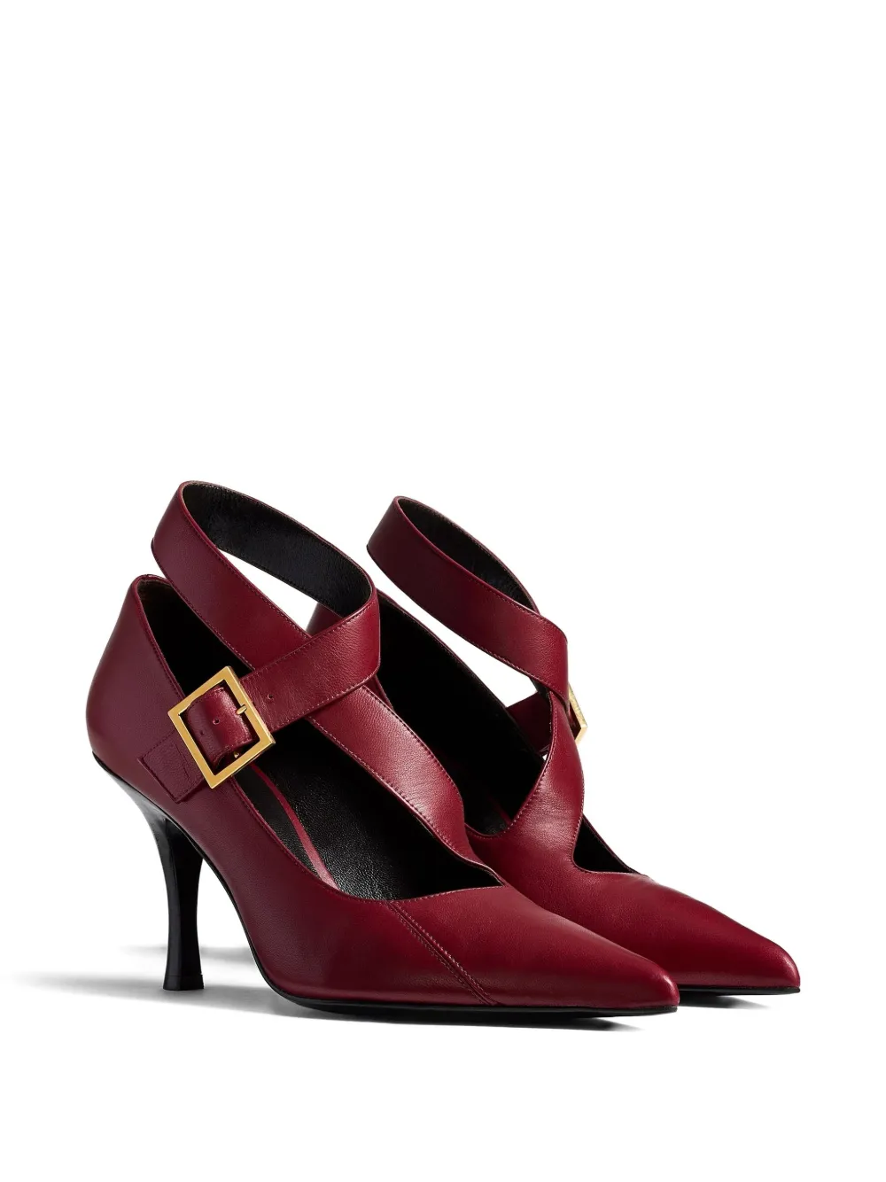 Khaite 85mm Sloan Buckle Strap Pumps In Red