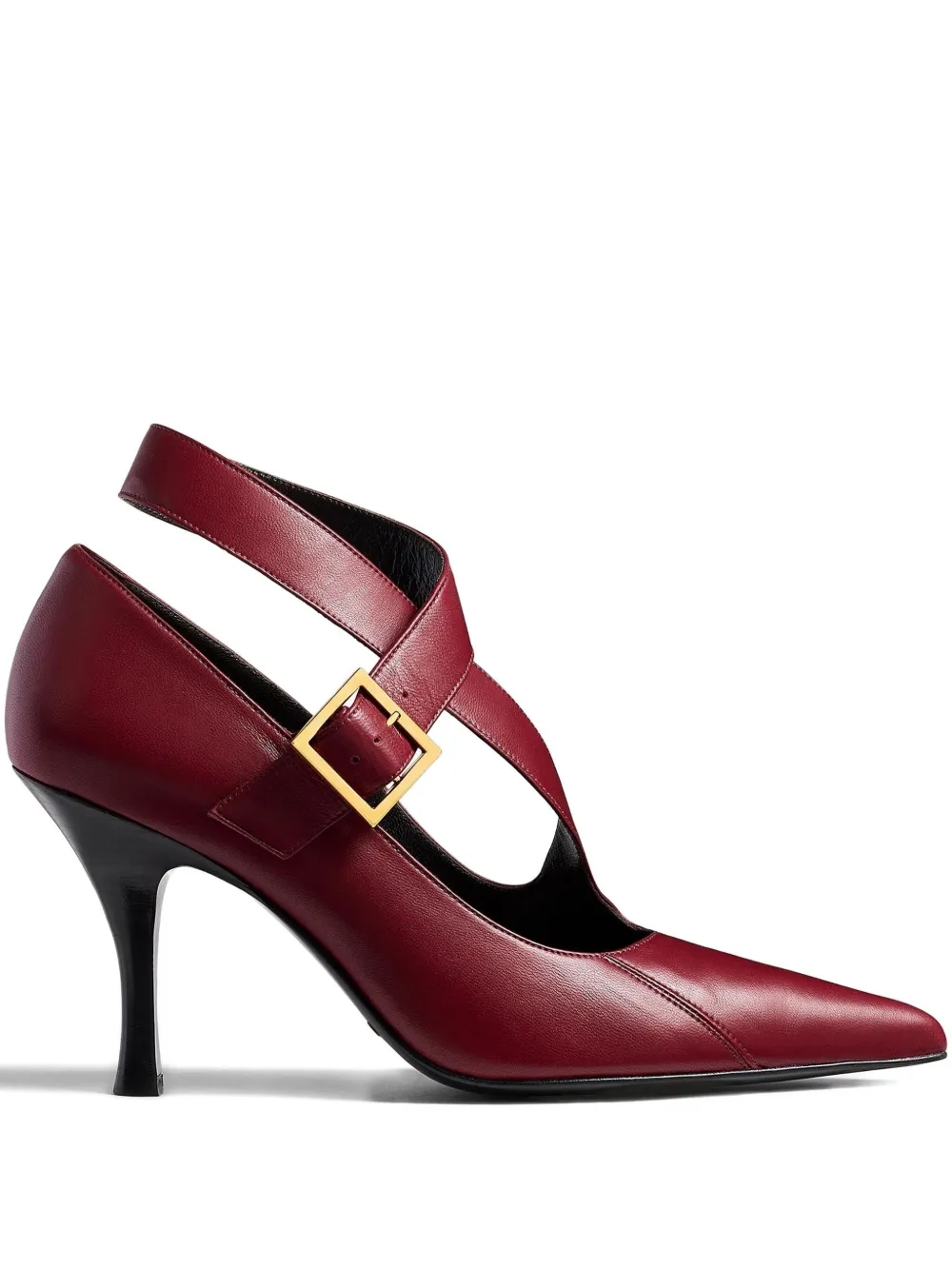 Khaite 85mm Sloan Buckle Strap Pumps In Red