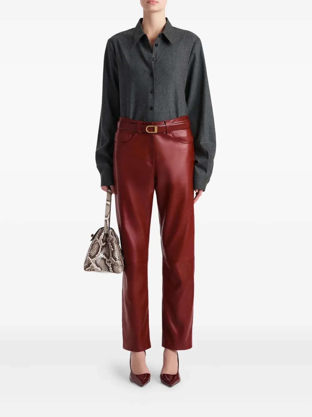 KHAITE Callum pocket lambskin trousers | Straight-Leg Pants | Image 2