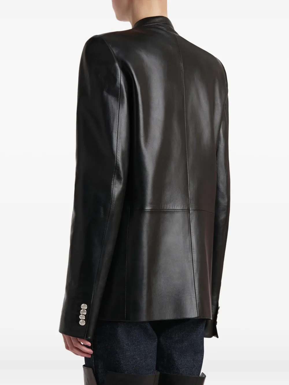 Khaite Button Lambskin Jacket In Black