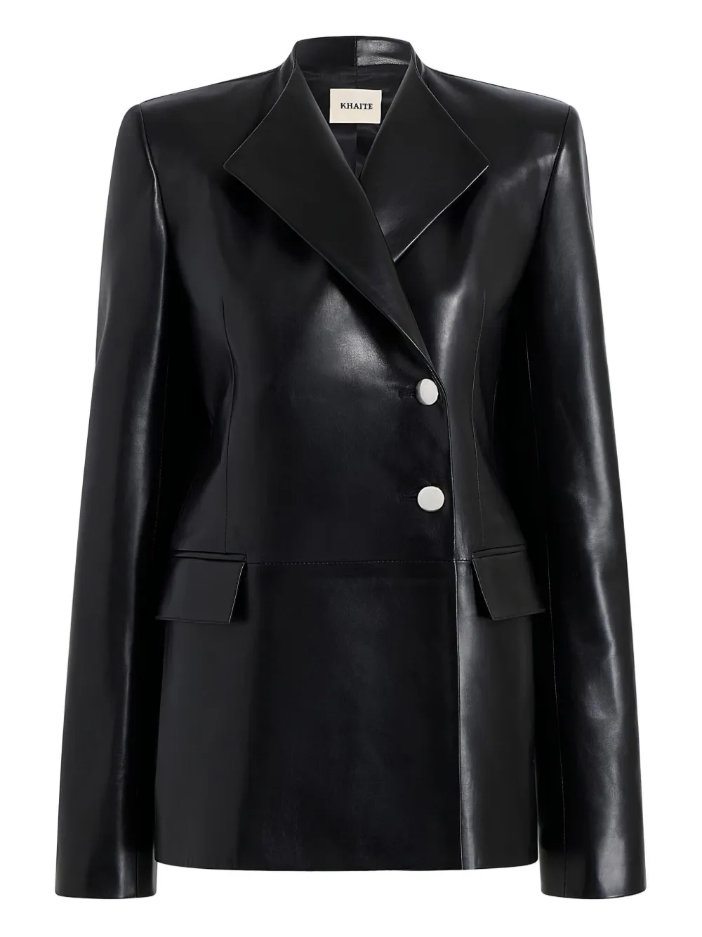 Khaite Button Lambskin Jacket In Black