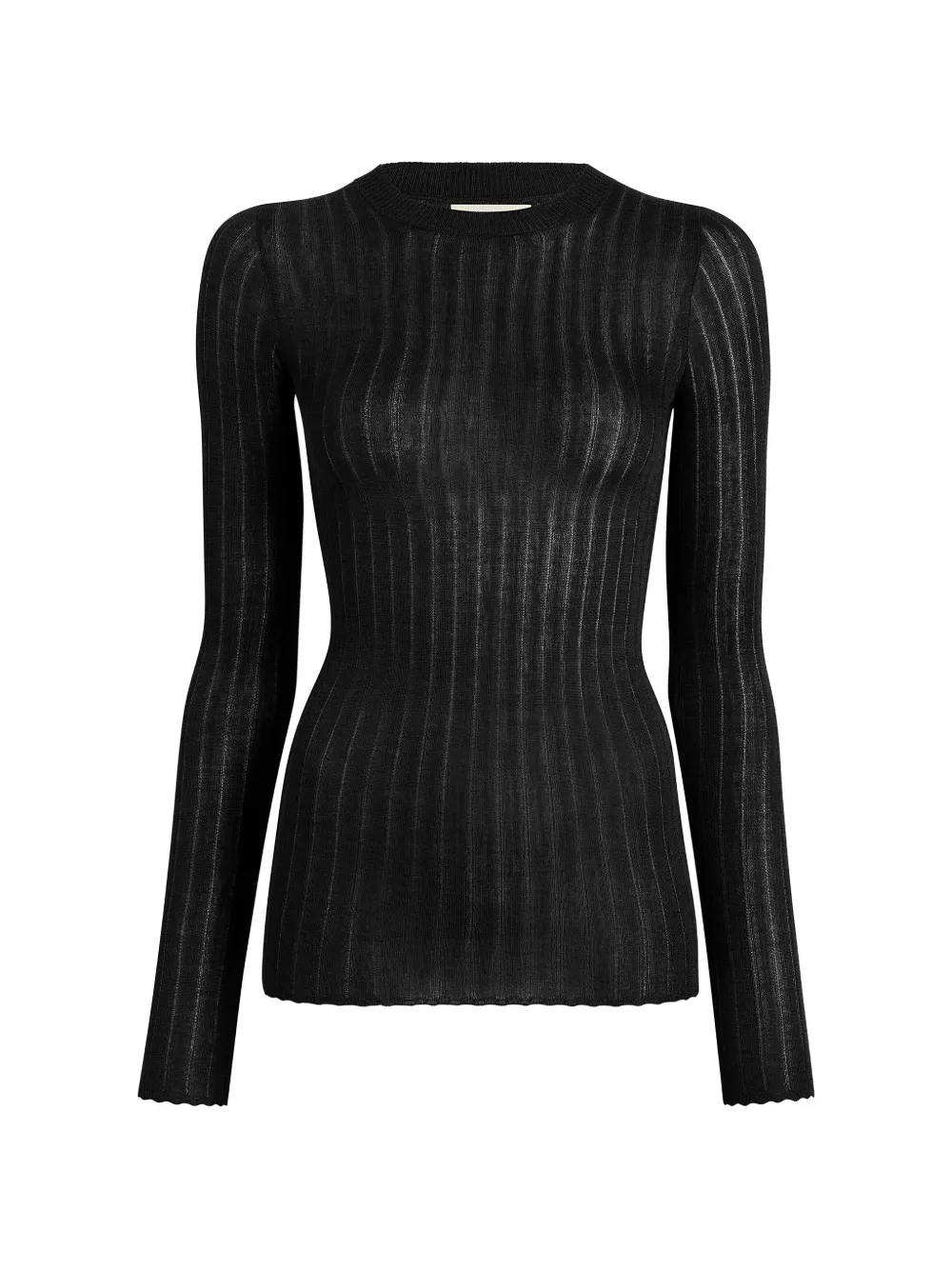 KHAITE Elm ribbed long-sleeve top - Schwarz