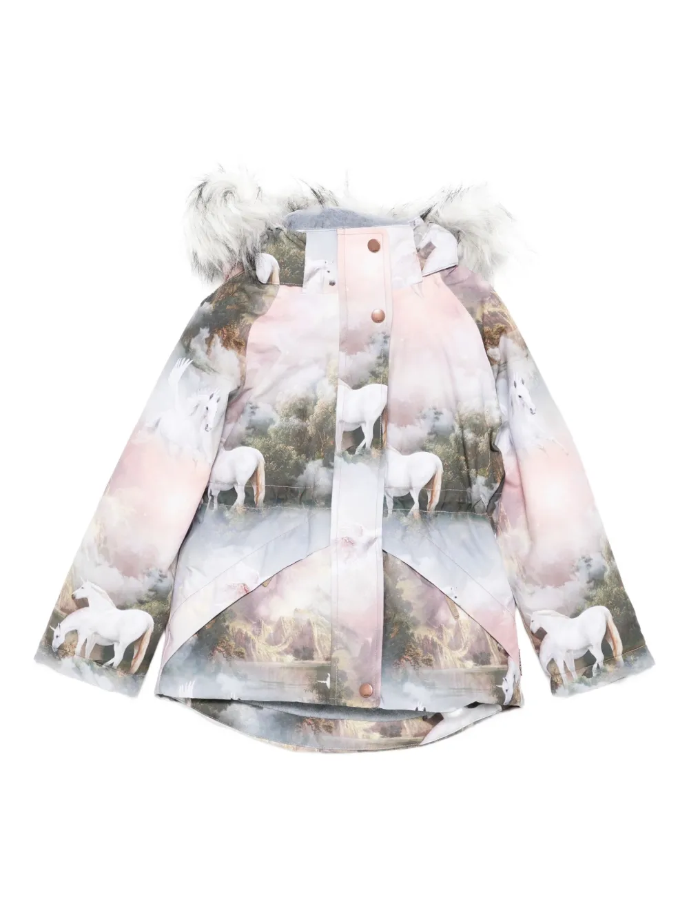 Molo horse print hooded jacket | Pink | Image 1
