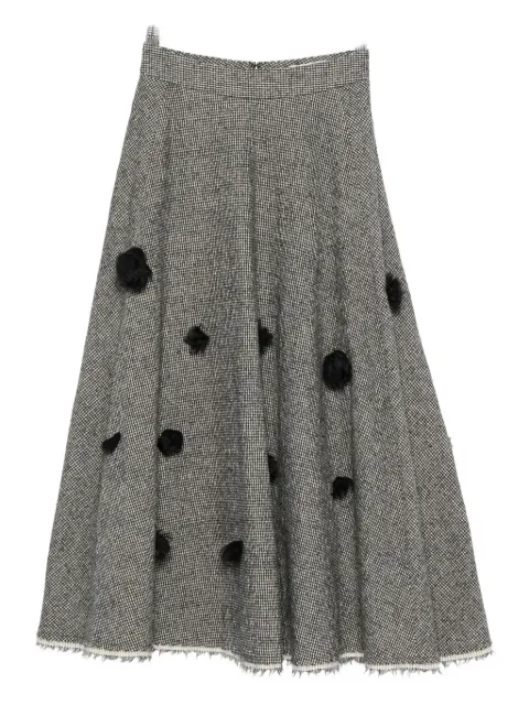 A Tentative Atelier floral-appliqué skirt