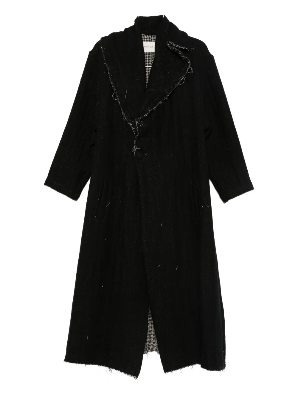 A Tentative Atelier frayed-trim coat | Black | Image 1