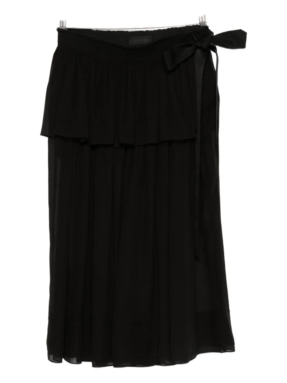 Lanvin Tiered-bow Trousers In Black