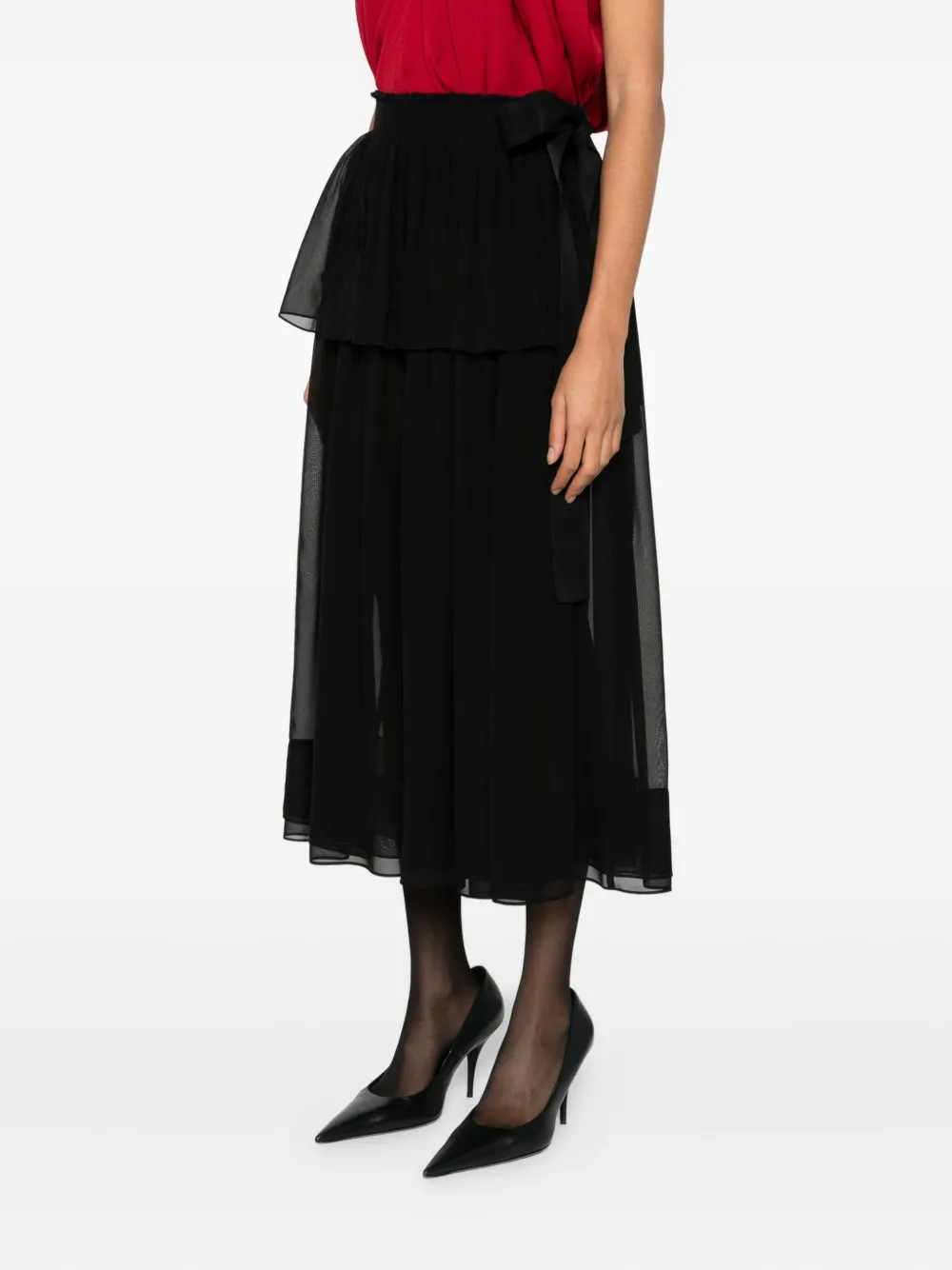 Lanvin Tiered-bow Trousers In Black