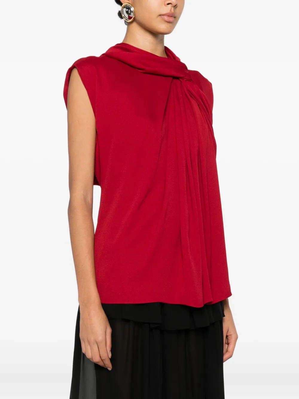 Lanvin Draped Blouse In Red