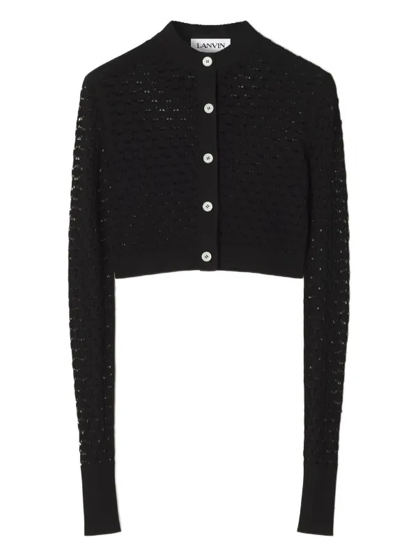 Lanvin Openwork Cardigan in Black