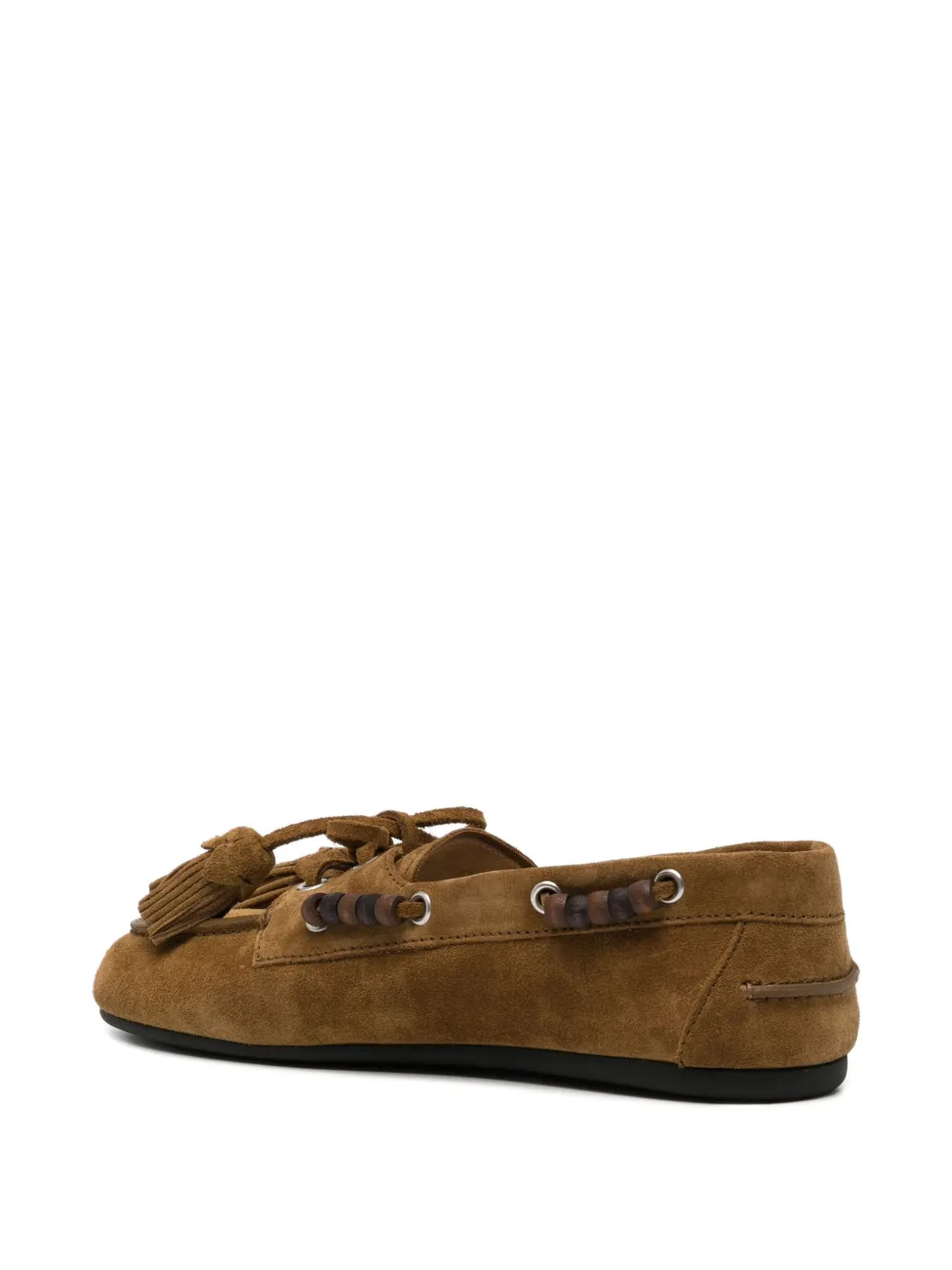 Miu Miu Suede Tassel Loafers In Multi