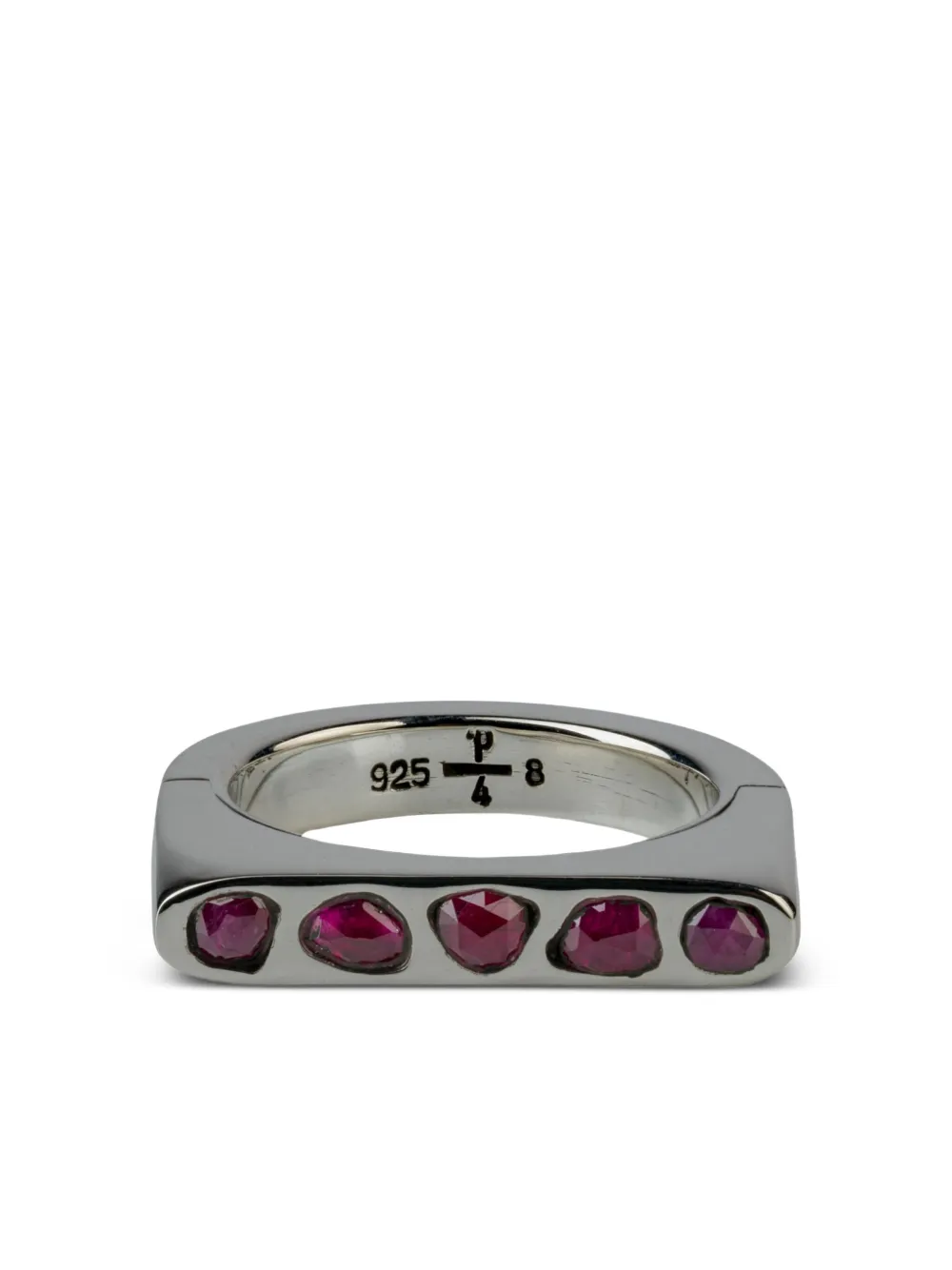 Parts of Four anillo Sistema con rubí | plateado | Image 1