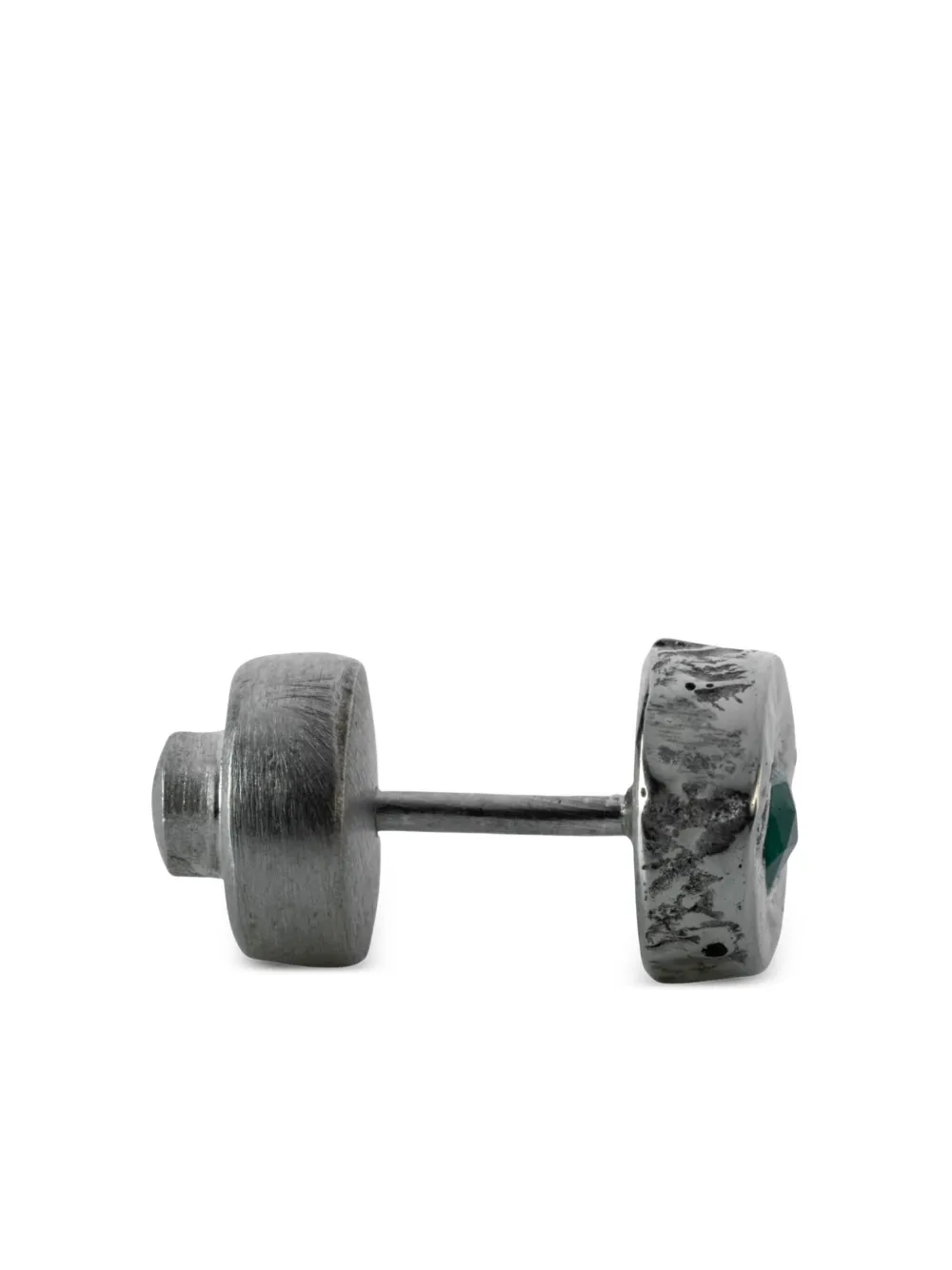 10k White Gold Tiny Emerald Stud Earring