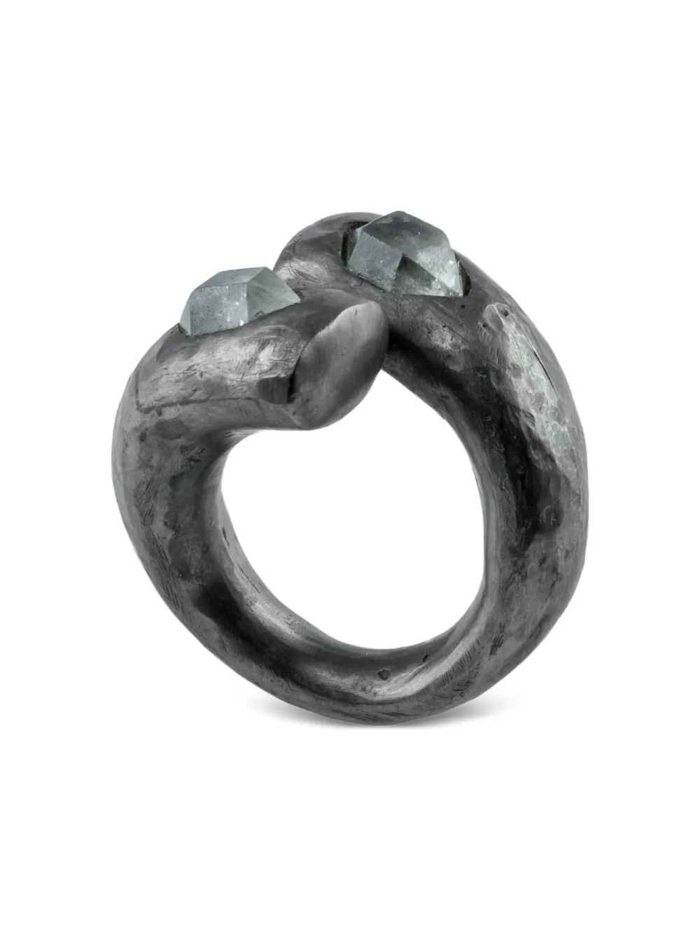 Parts Of Four Sterling Silver Druid Quartz Ring In Black