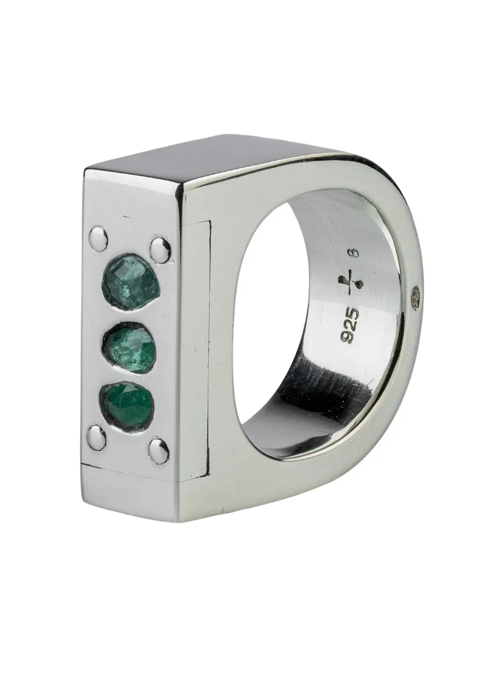 Parts Of Four Plate Ring Mit Smaragd In Metallic
