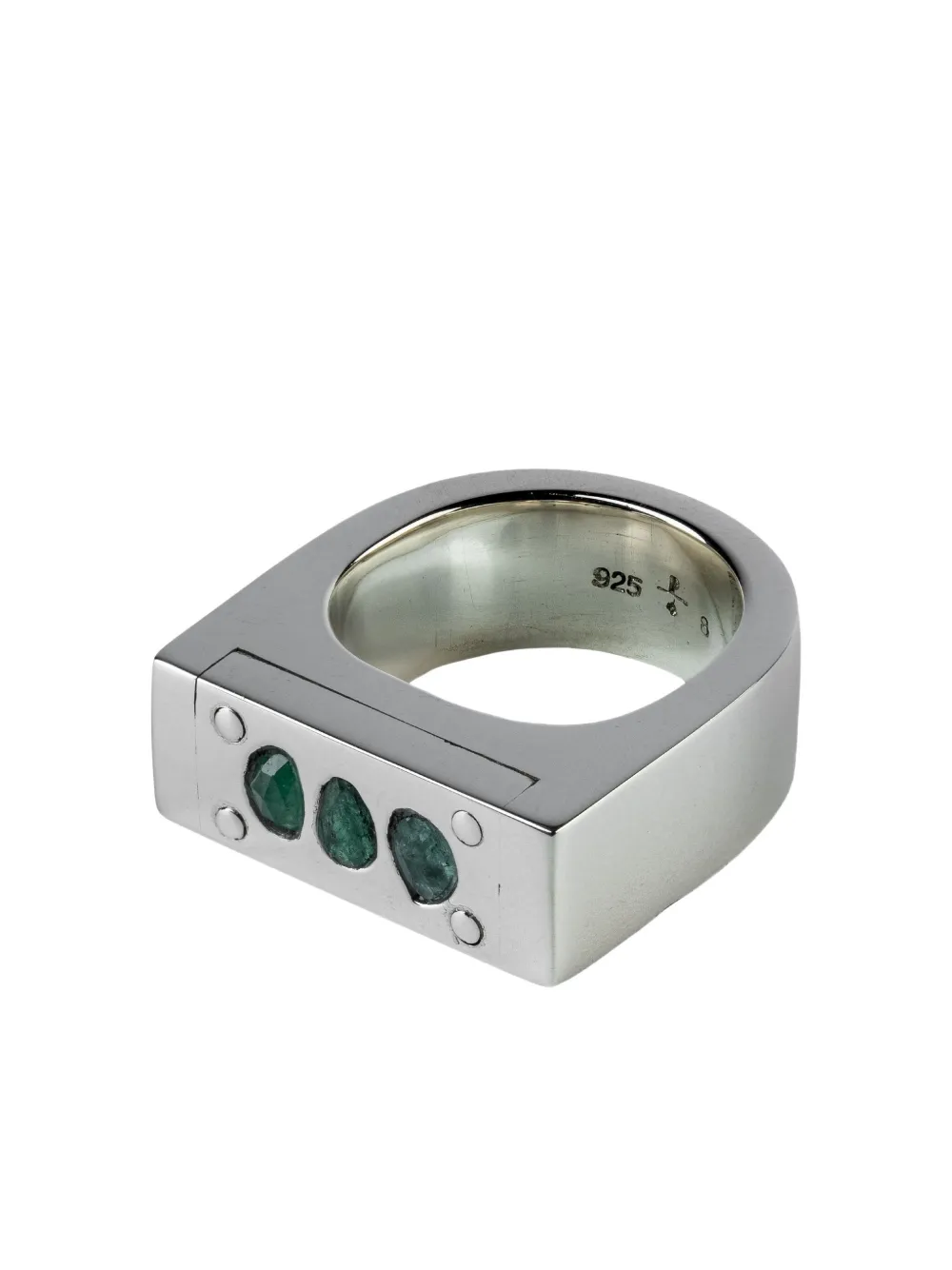 Parts Of Four Plate Ring Mit Smaragd In Metallic