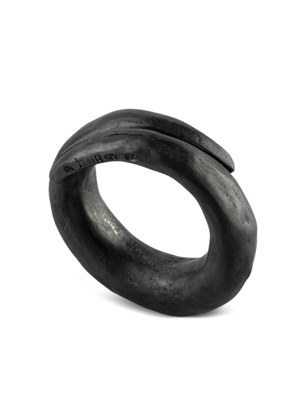 Parts Of Four Sterling Silver Split Mountain Ring In Black