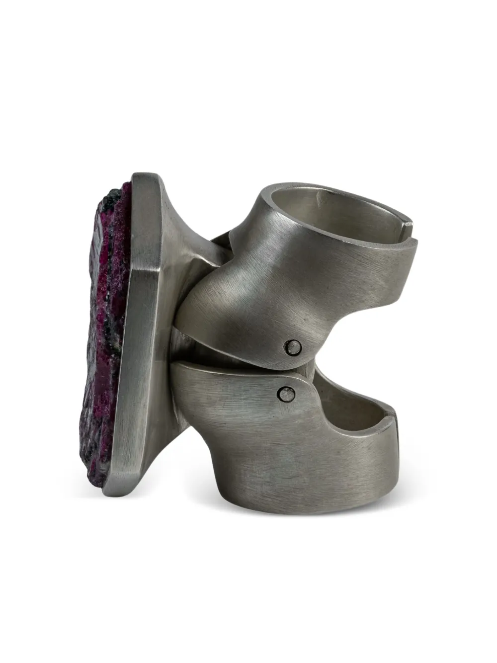 Parts Of Four X Fangophilia Ring Aus Sterlingsilber Mit Rubin In Metallic