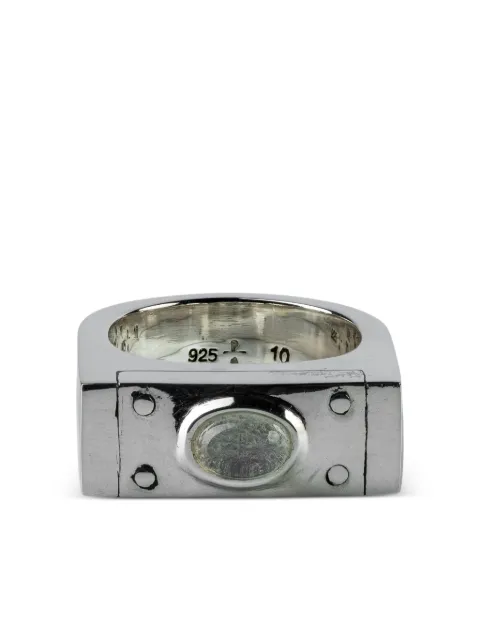 Parts of Four anillo Plate con piedra de luna