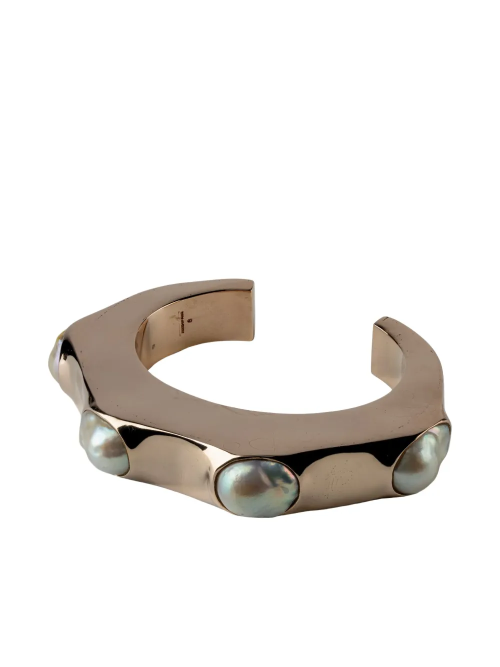 Parts Of Four Crescent Pearl-embellished Bracelet In Gold