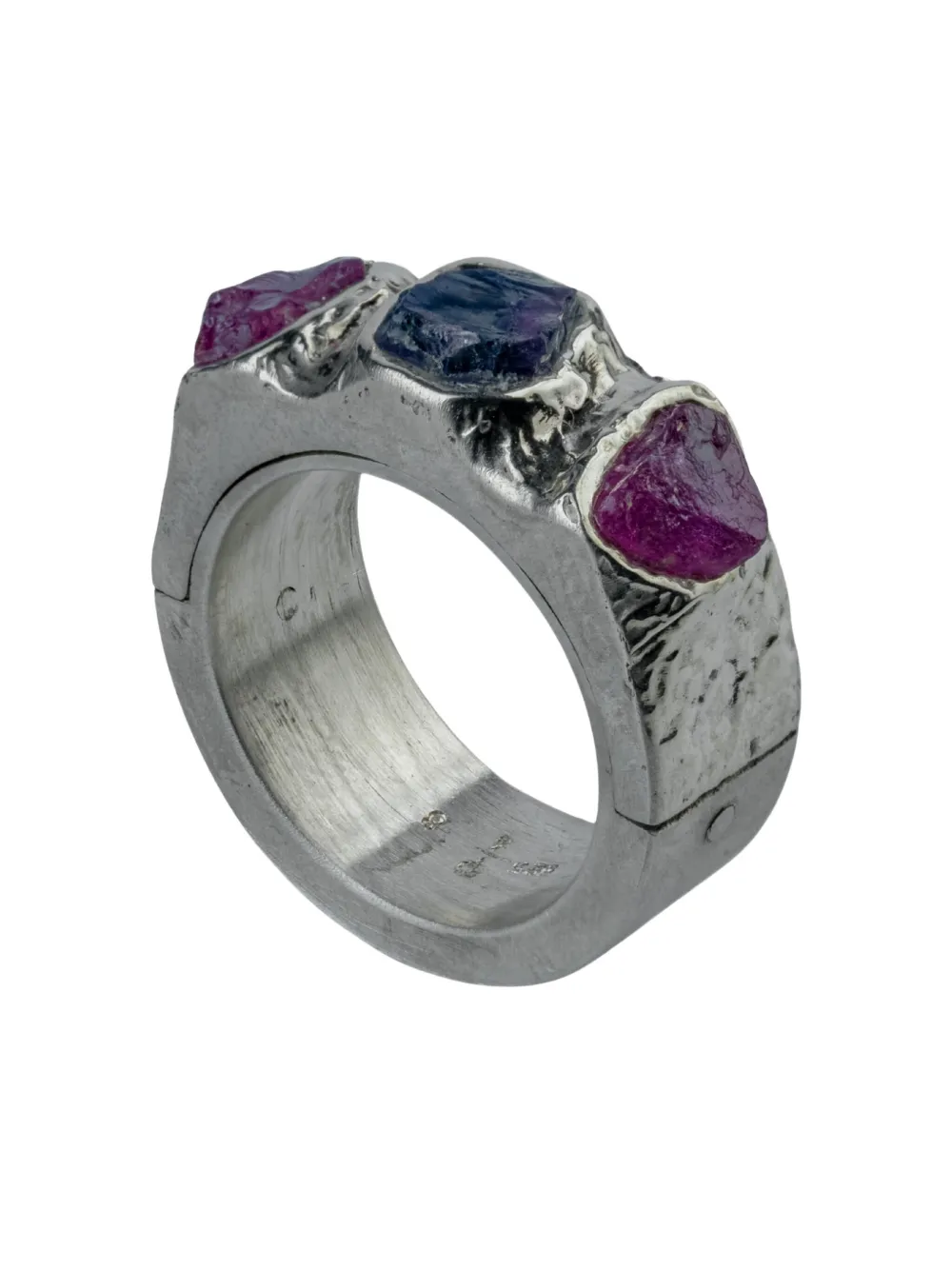 Parts Of Four 10k White Gold Sistema Sapphire Ring In Multi