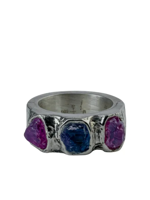 Parts of Four anillo Sistema en oro blanco de 10kt con zafiro