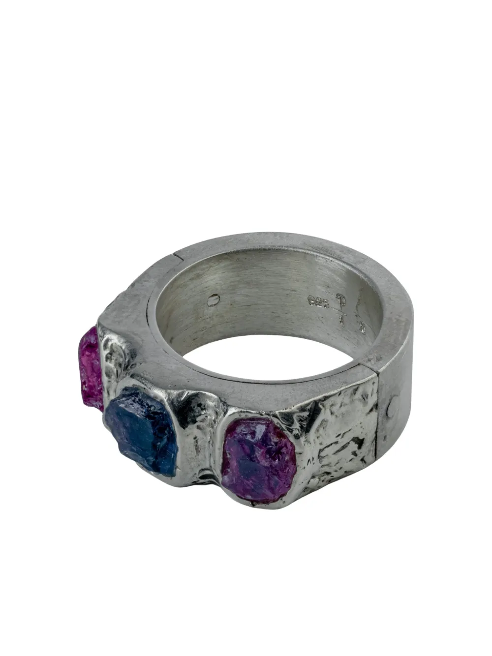 Parts Of Four 10k White Gold Sistema Sapphire Ring In Multi