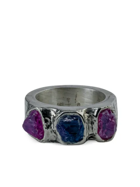 Parts of Four anillo Sistema en oro blanco de 10kt con zafiro