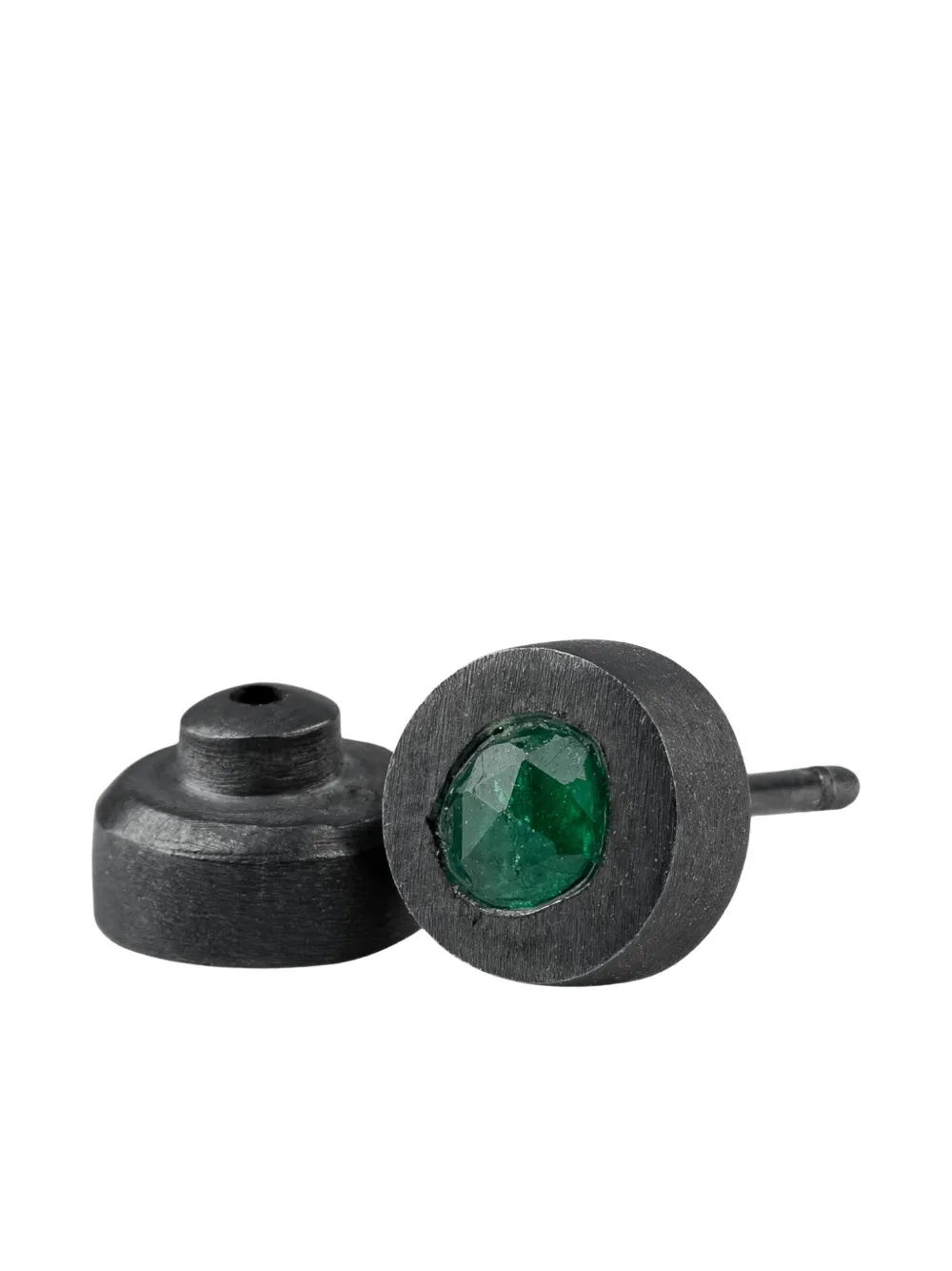 Parts Of Four Emerald Stud Earring In Black