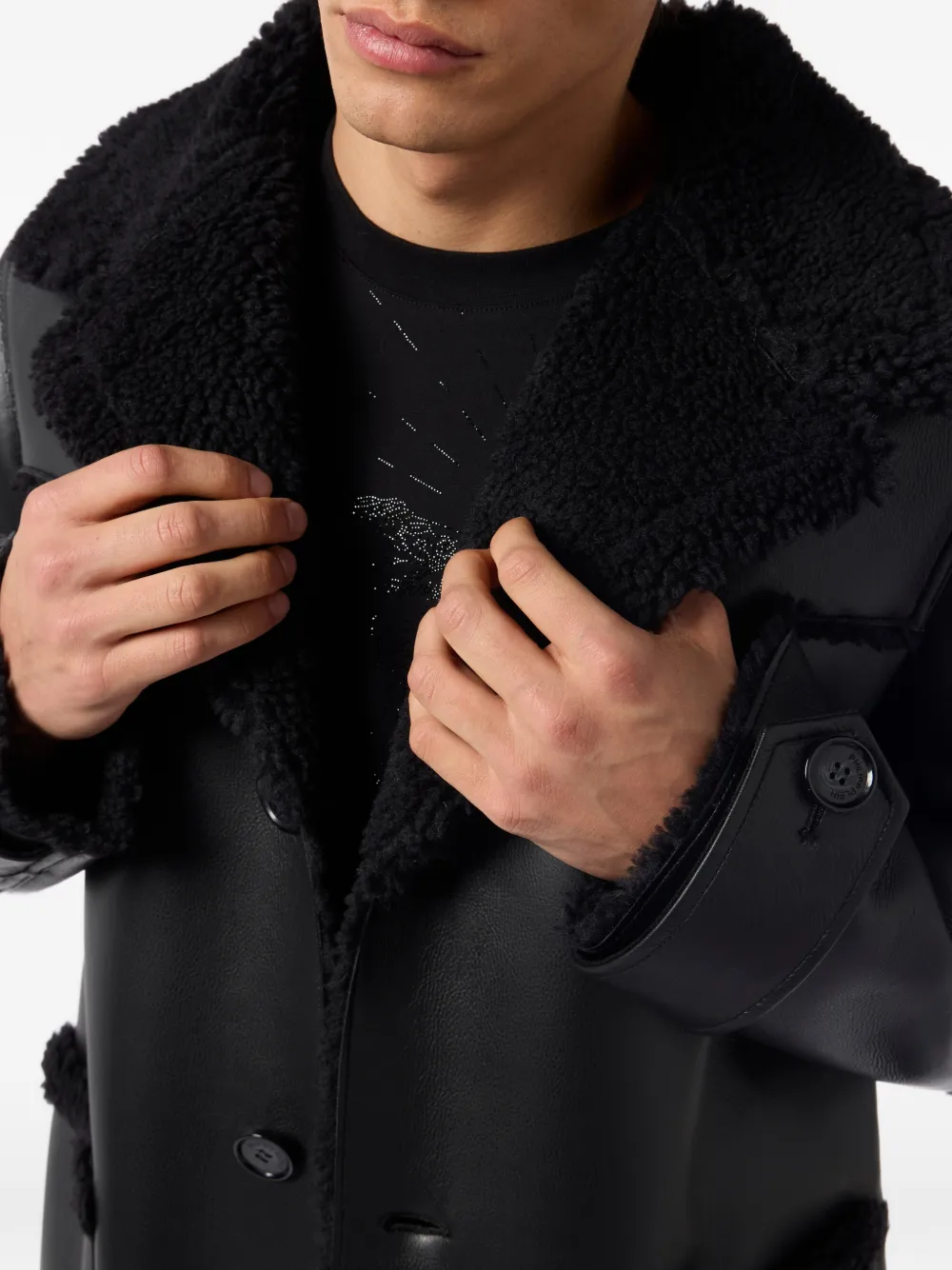 Philipp Plein Jack met immitatie lamswol Zwart