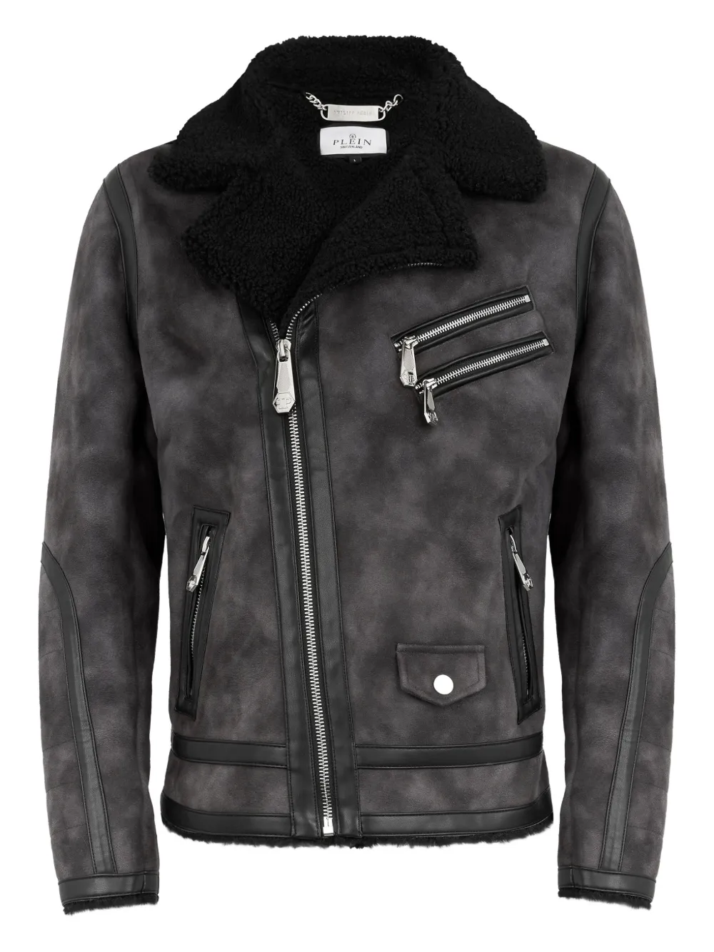 Philipp Plein Giacca biker con zip - Nero