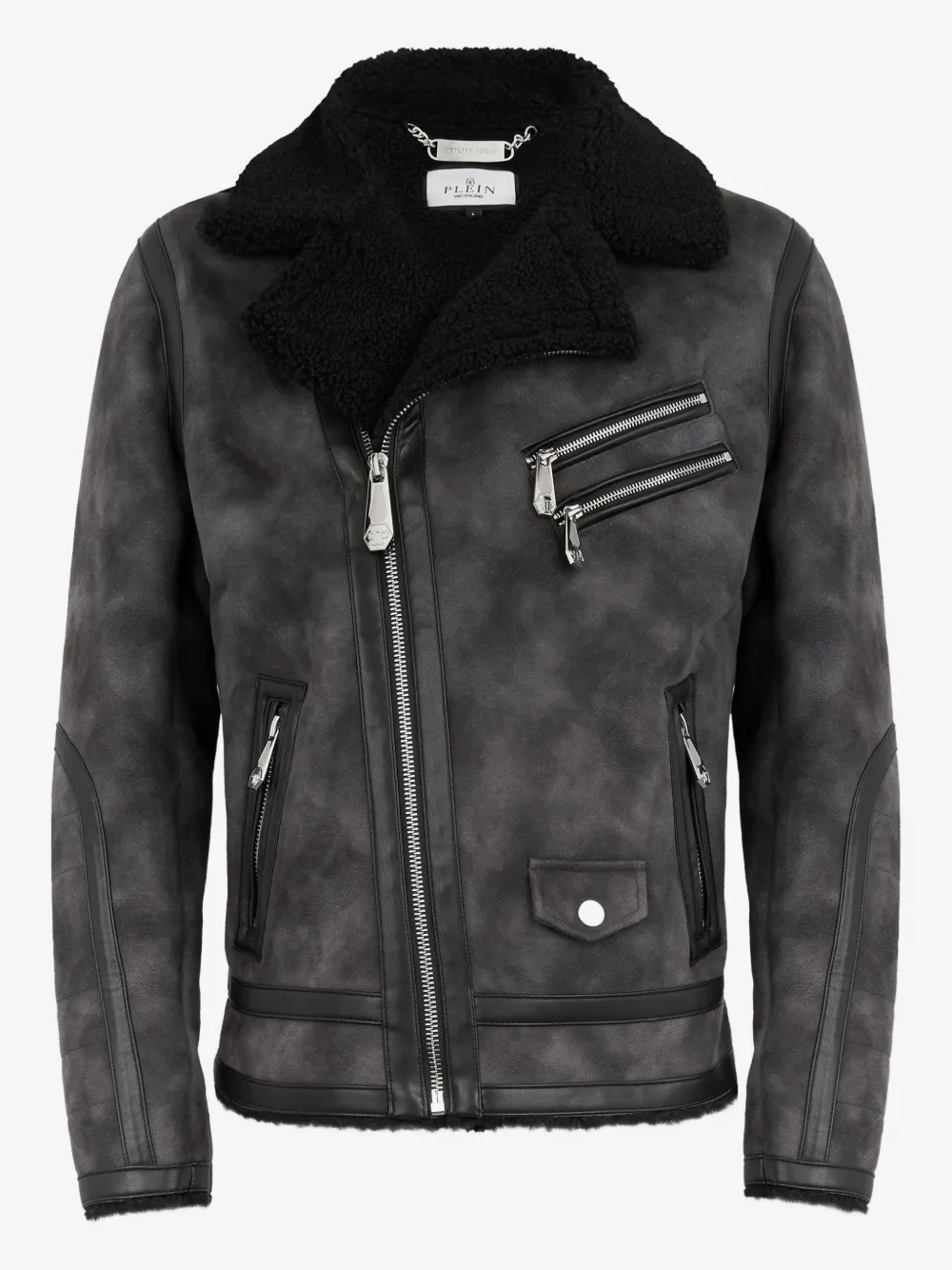 Philipp Plein zip-up biker jacket | Black | Image 1