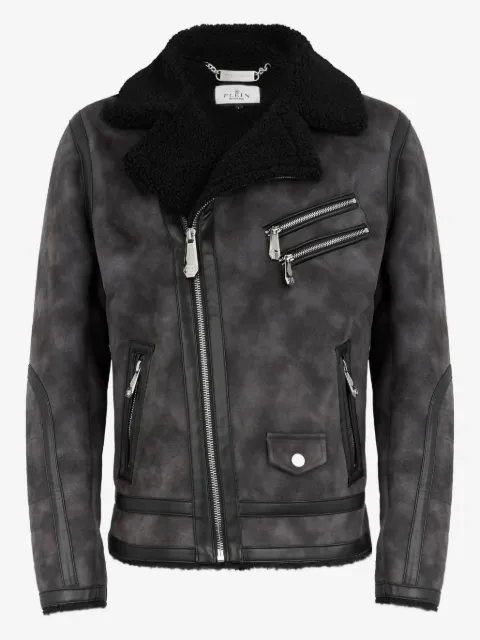 Philipp Plein zip-up biker jacket