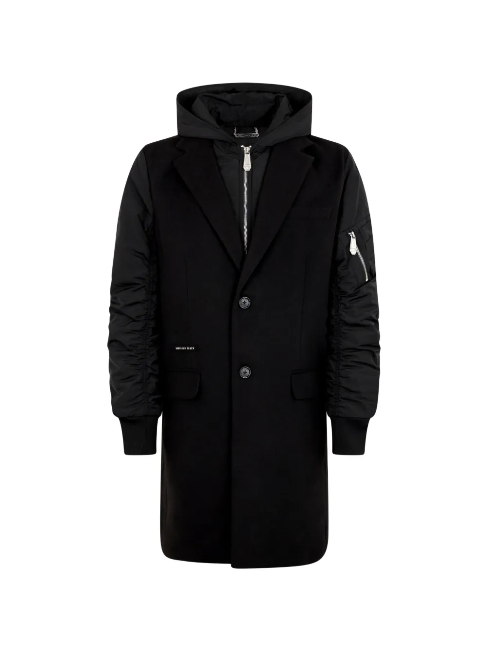 Philipp Plein hooded single-breasted coat - Nero