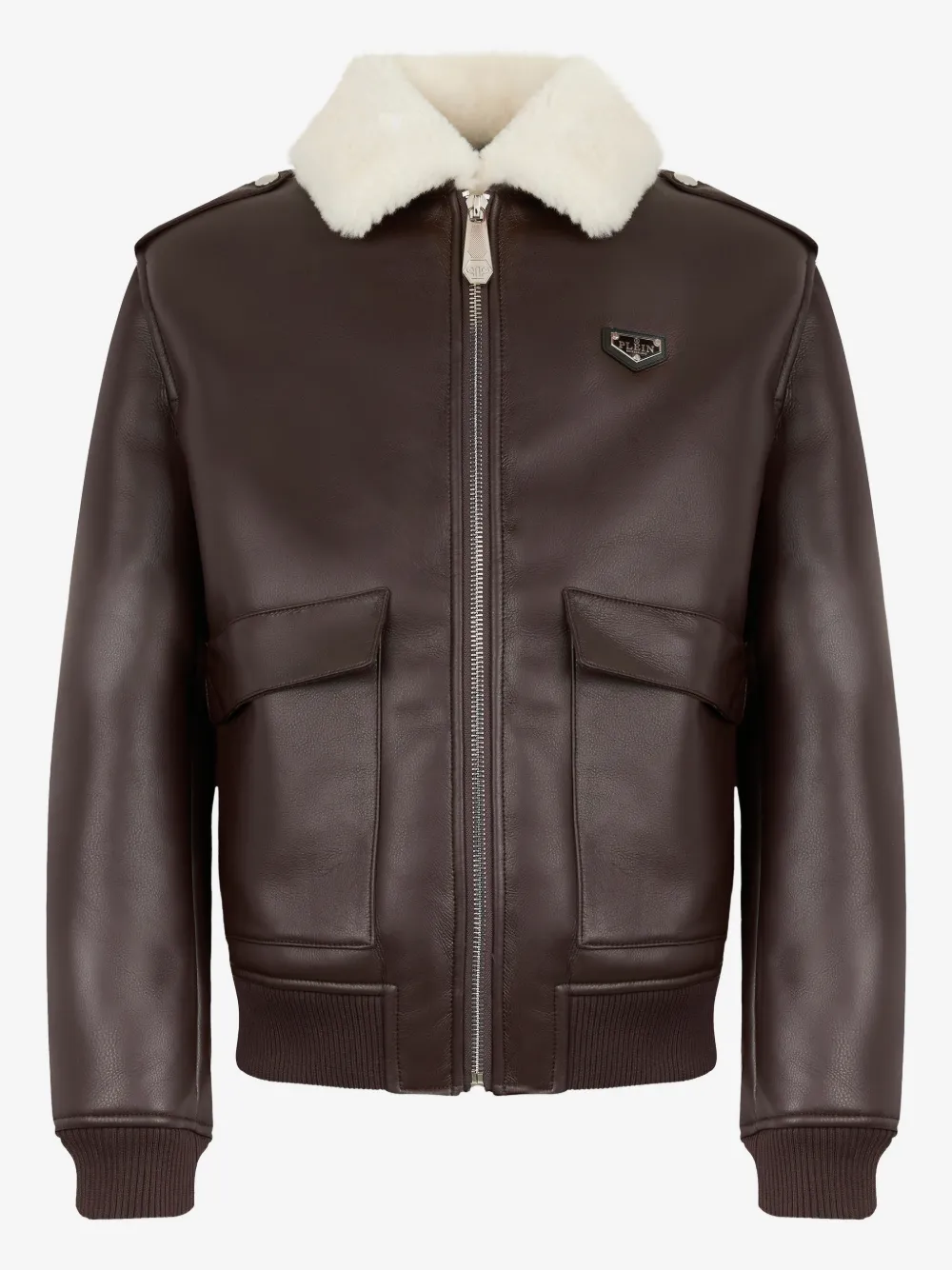 Philipp Plein logo-plaque jacket | Brown | Image 1