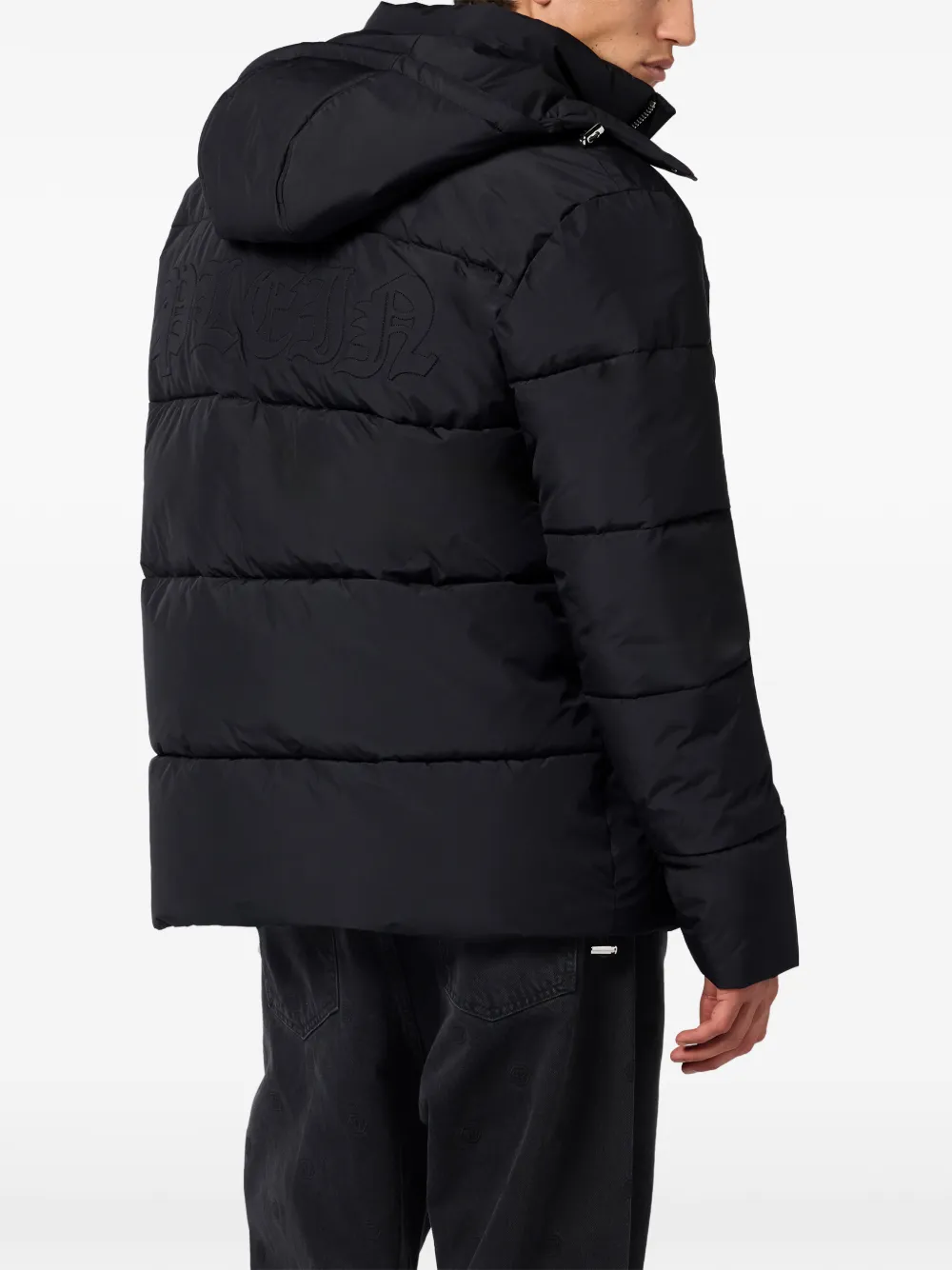 Philipp Plein Donsjack met capuchon Zwart