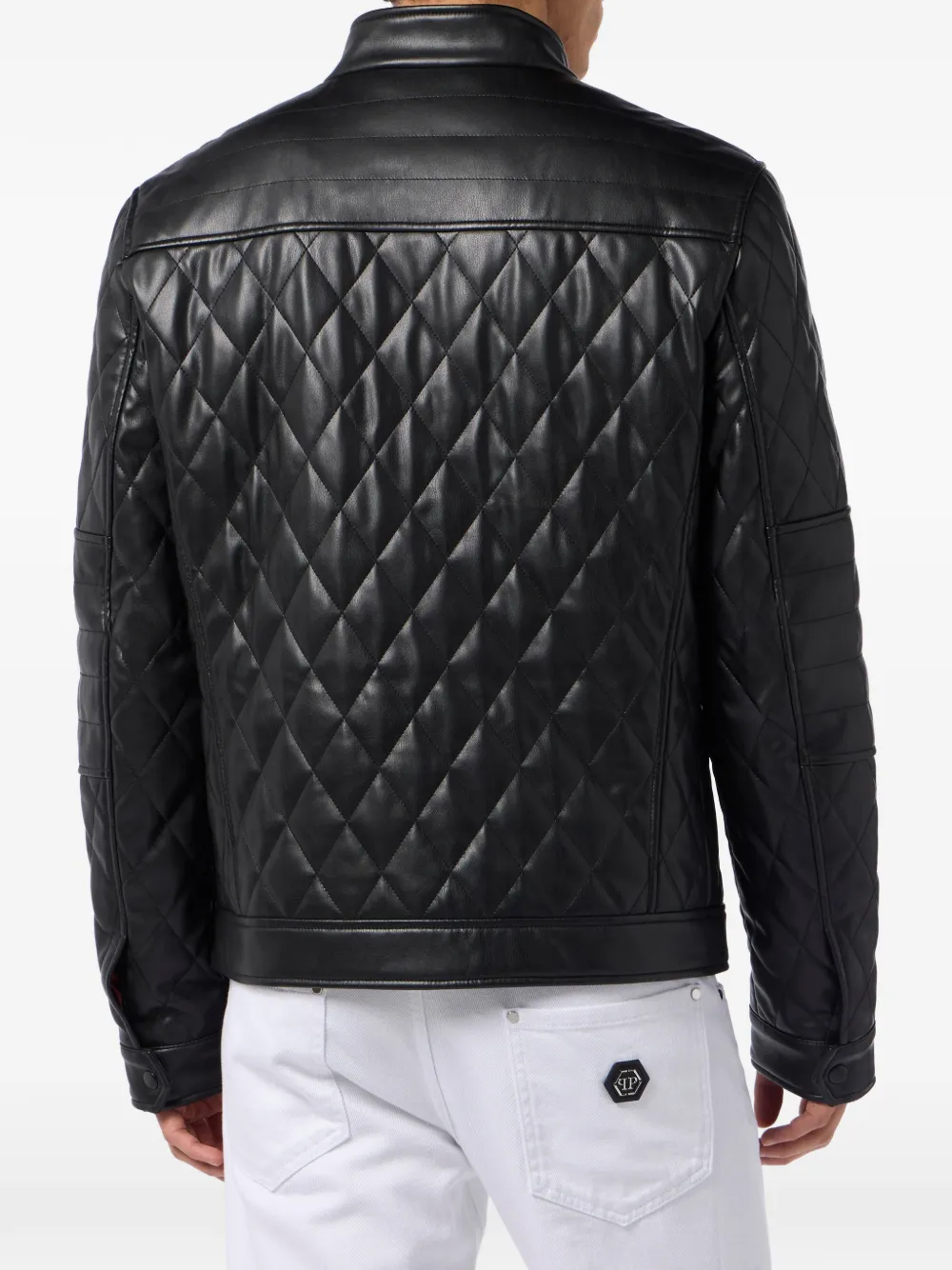Philipp Plein Gewatteerd jack met rits Zwart