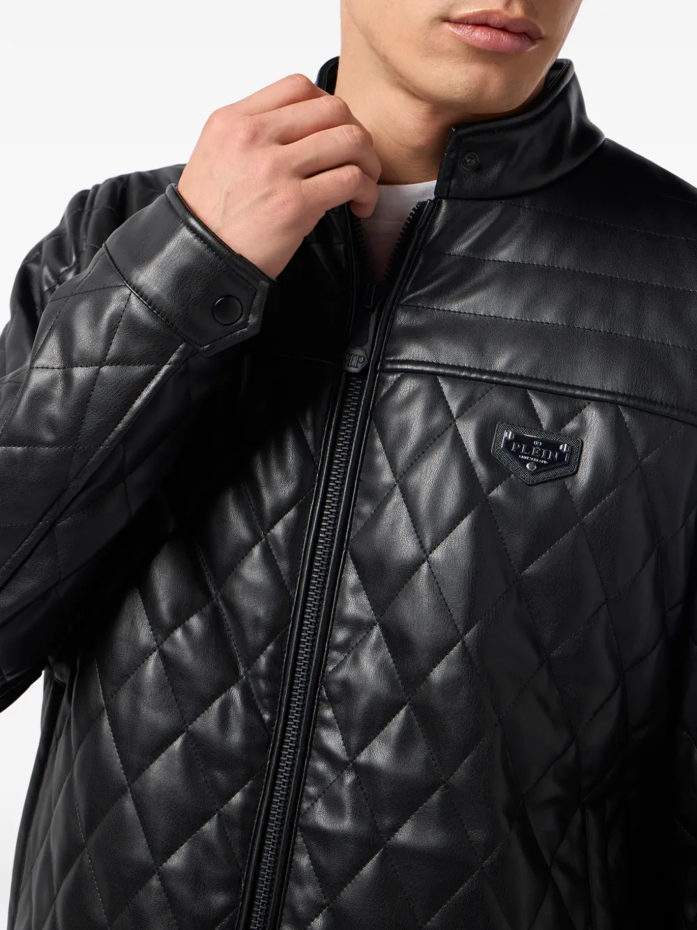 Philipp Plein Gewatteerd jack met rits Zwart