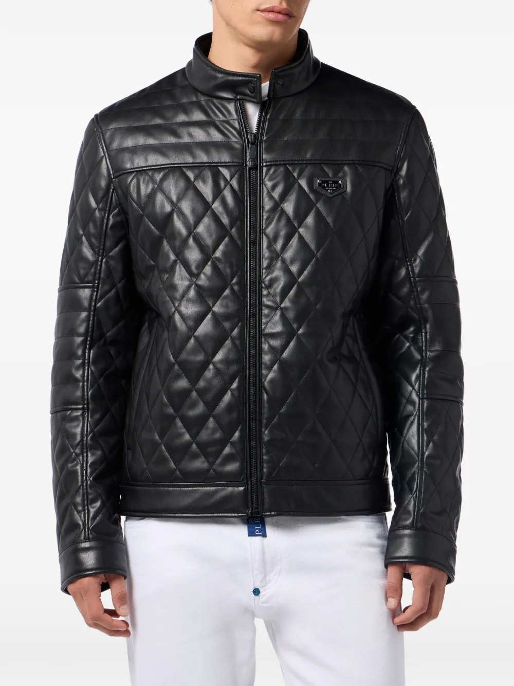Philipp Plein Gewatteerd jack met rits Zwart